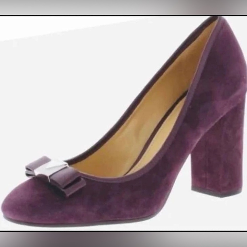 Michael Kors Purple 🟣 Plum Suede Block Heels, Sz 7.5